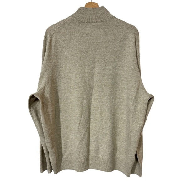Haggar Clothing Men’s Beige Pullover 1/4 Zip‎ Mock Neck Tight Cable Knit XL - Picture 2 of 10
